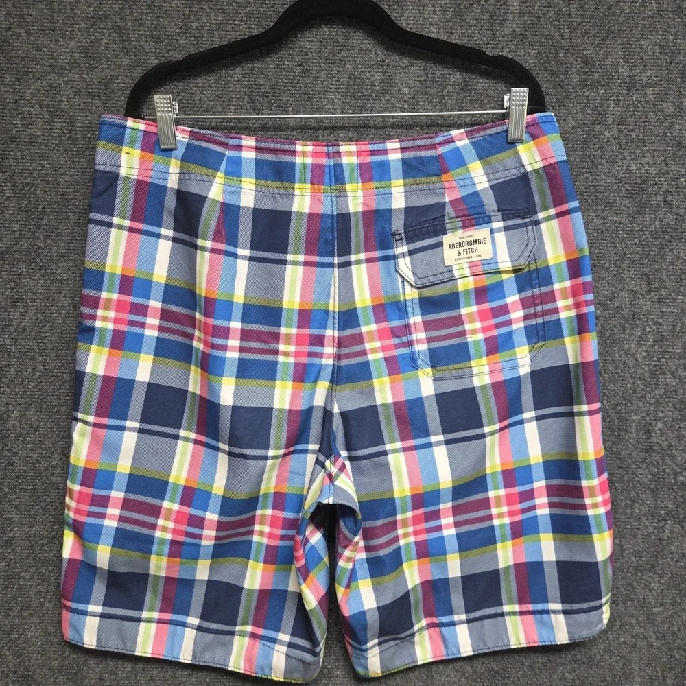 Abercrombie & Fitch Boardshorts Mens Large Plaid Beach Surf Boardwalk Unlined